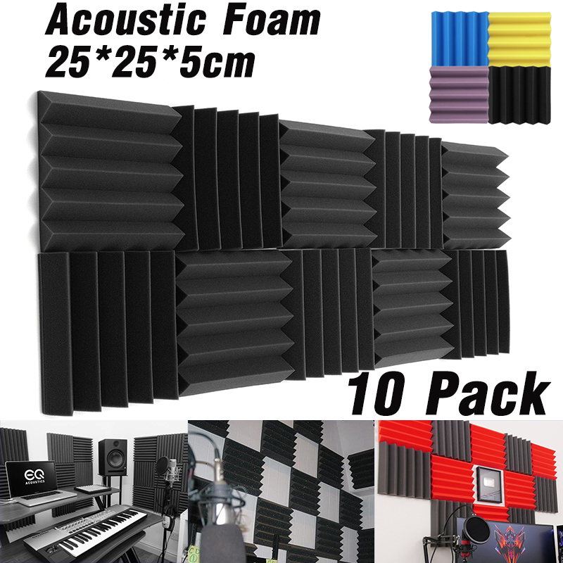 10Pcs-Acoustic-Foam-Panels-Acoustic-Panels-Studio-Soundproof-Foam-Padding-1706840-1