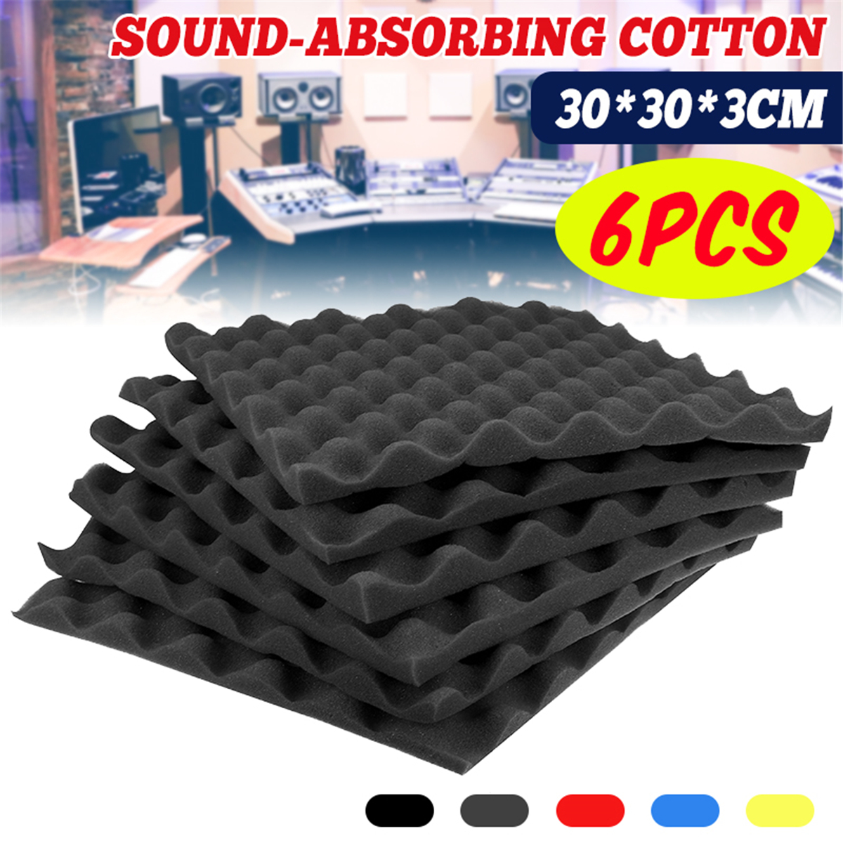 6pcs-303025cm-Soundproofing-Foam-Acoustic-Wall-Panels-Studio-Soundproof-Foam-1761636-1