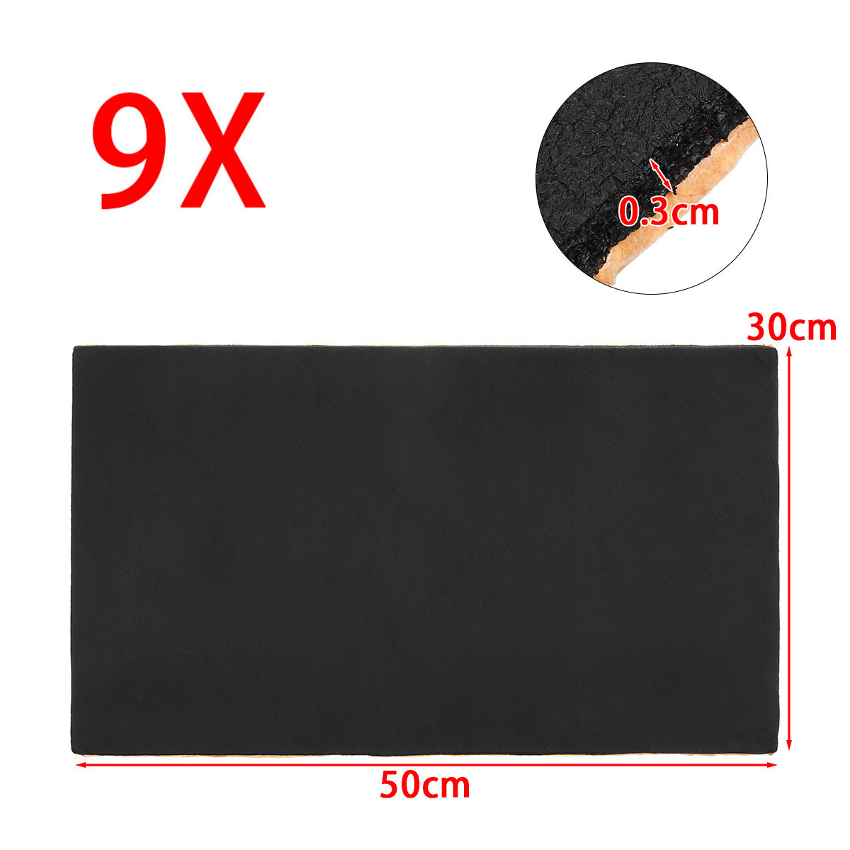 9pcs-3mm-Car-Sound-Noise-Proofing-Deadening-Heat-Shield-Insulation-Foam-30x50cm-1801880-2