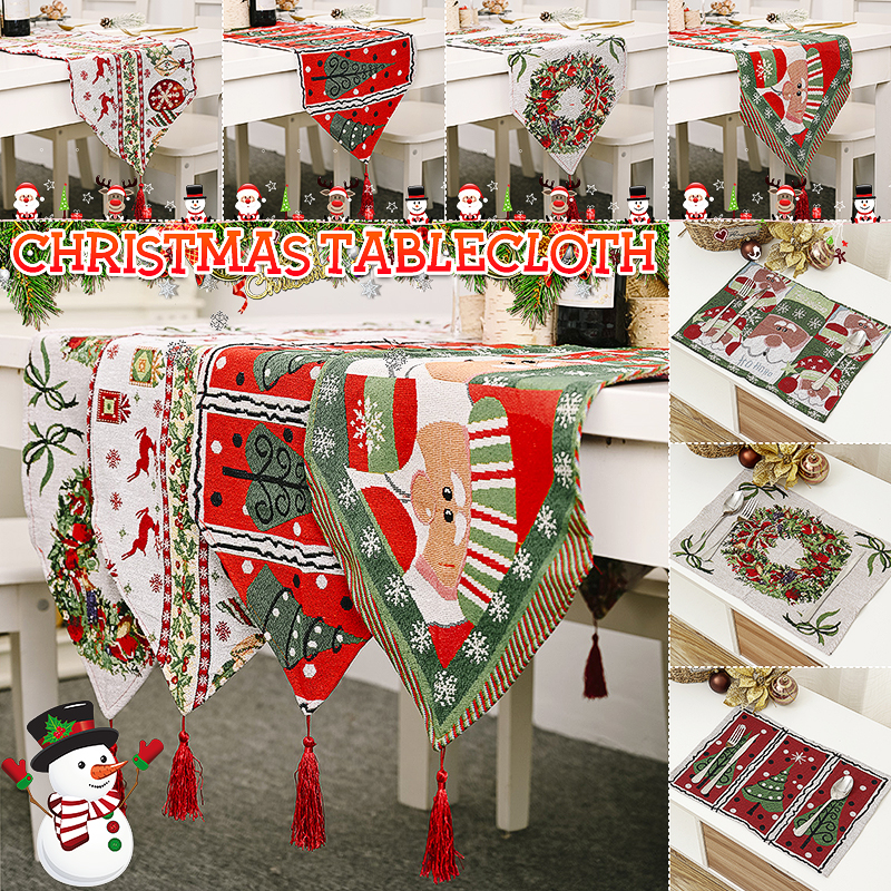 71x14inch-Christmas-Table-Runner-Deer-Desk-Tablecloth-Cloth-Xmas-Party-Table-1828907-3
