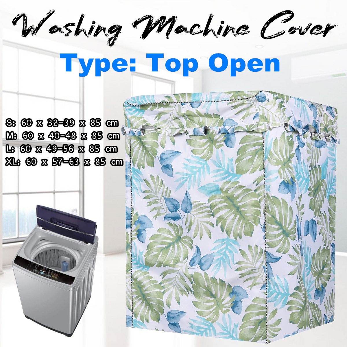 Waterproof-Washing-Machine-Cover-Home-Polyester-Roller-Laundry-Silver-Coating-Dustproof-Case-Cover-1831916-1