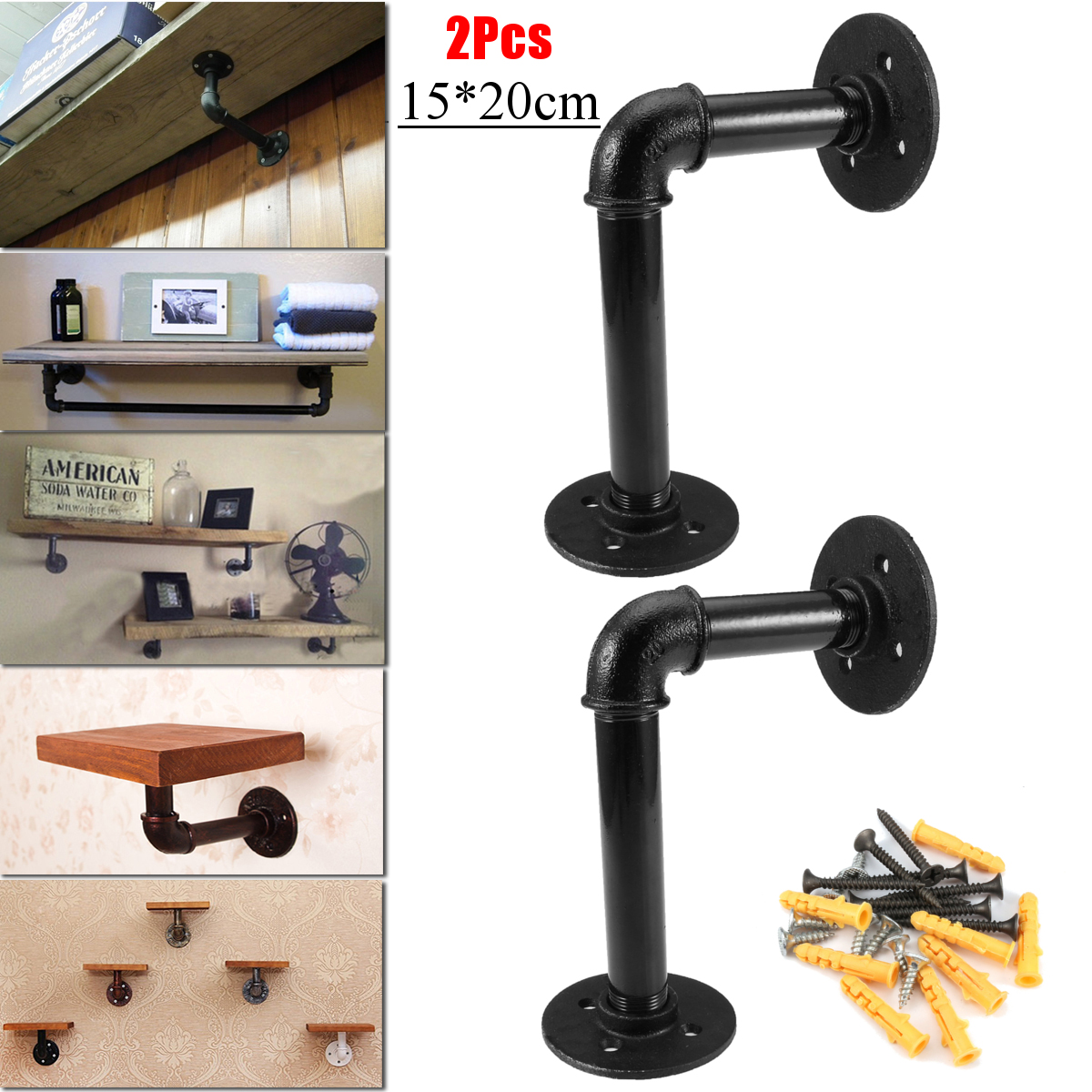 2Pcs-6-Inch-Vintage-Pipe-Shelf-Bracket-Black-Industrial-Rustic-Iron-Pipe-for-DIY-Shelf-Wall-1154831-3