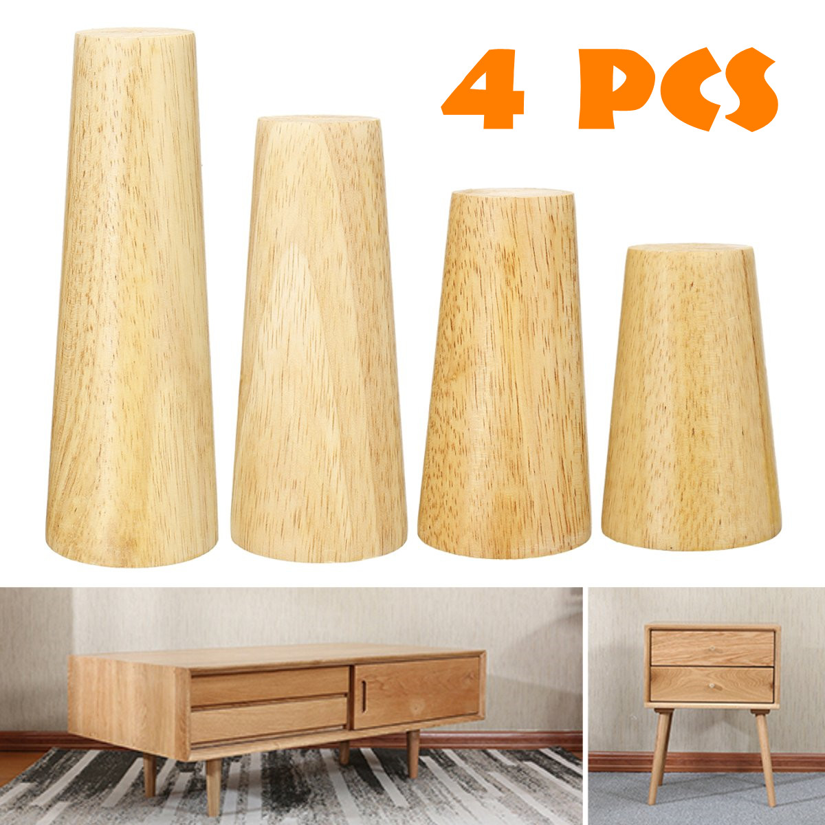 4PcsSet-Solid-Wooden-Cone-Angled-Furniture-Legs-Kit-Sofa-Table-Chair-Stool-Part-Leg-Support-1631830-1