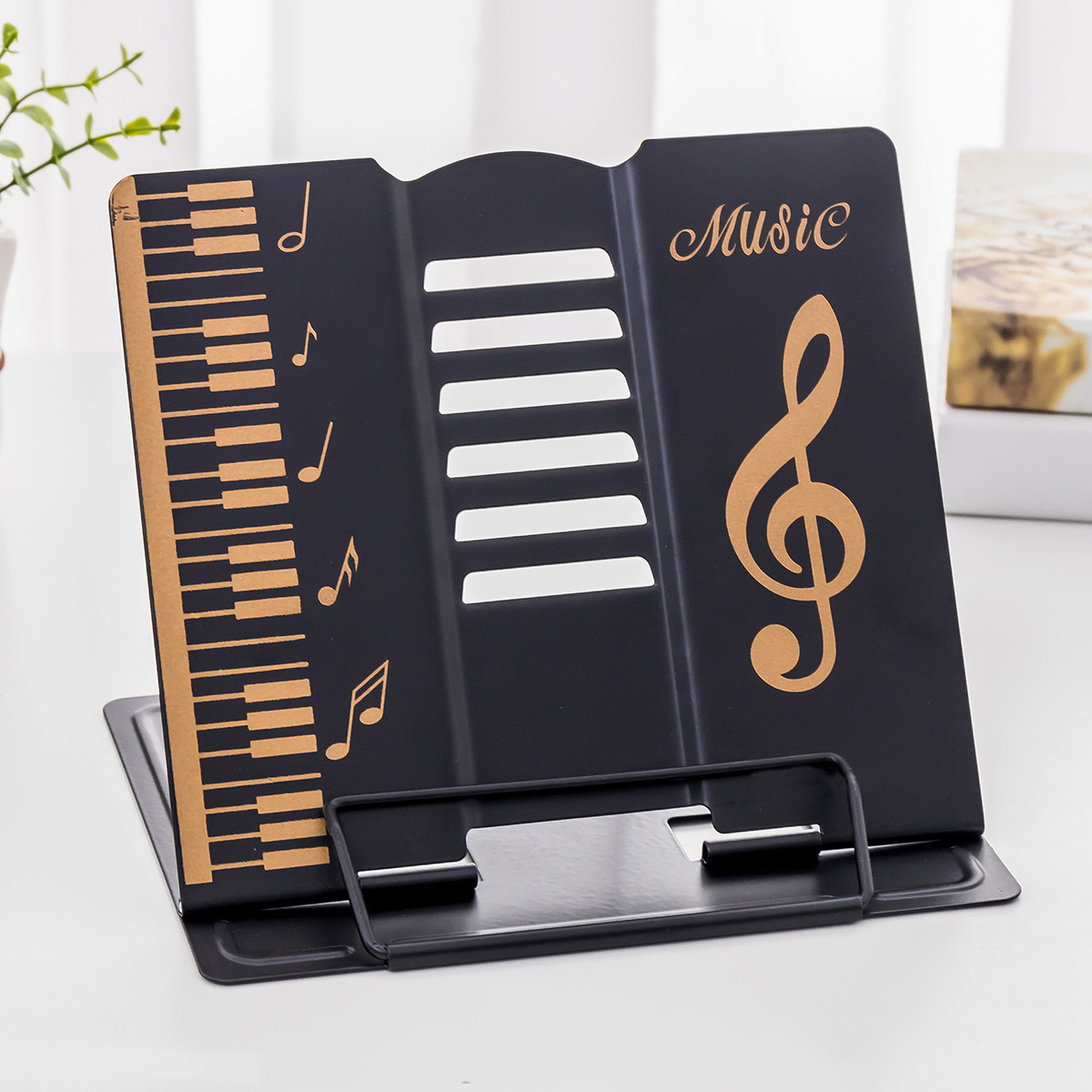 Metal-Adjustable-Music-Book-Pad-Holder-Stand-Music-Practice-Portable-Rack-Bookends-1564293-7