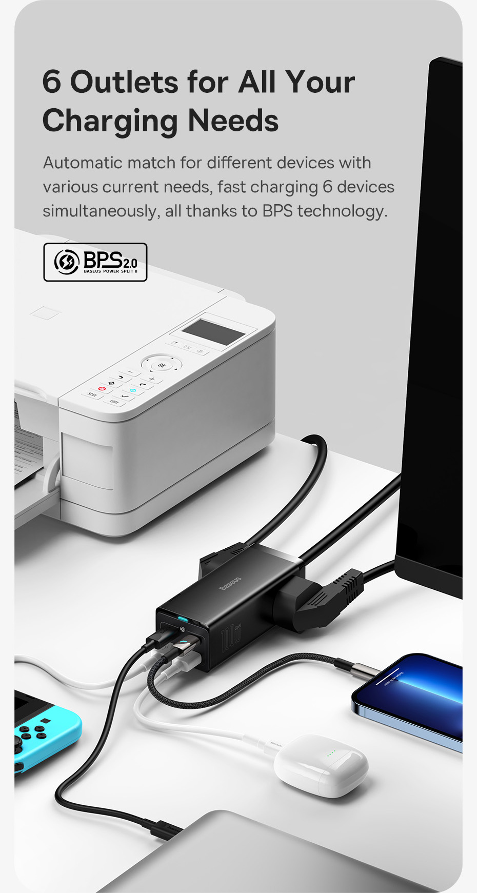 GaN-Tech-Baseus-GaN3-Pro-100W-USB-C-Charger-Desktop-Power-Strip-With-Dual-2500W-AC-Socket-Ports--2---1940105-7