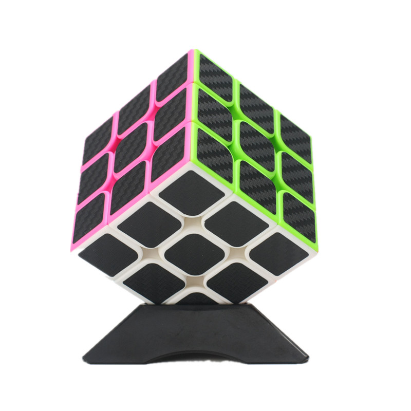 Classic-Magic-Cube-Toys-3x3x3-PVC-Sticker-Block-Puzzle-Speed-Cube-Fibre-Carbon-1225937-1