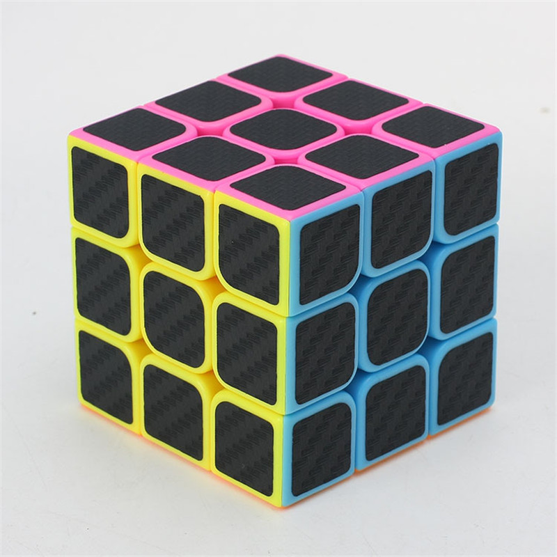 Classic-Magic-Cube-Toys-3x3x3-PVC-Sticker-Block-Puzzle-Speed-Cube-Fibre-Carbon-1225937-2