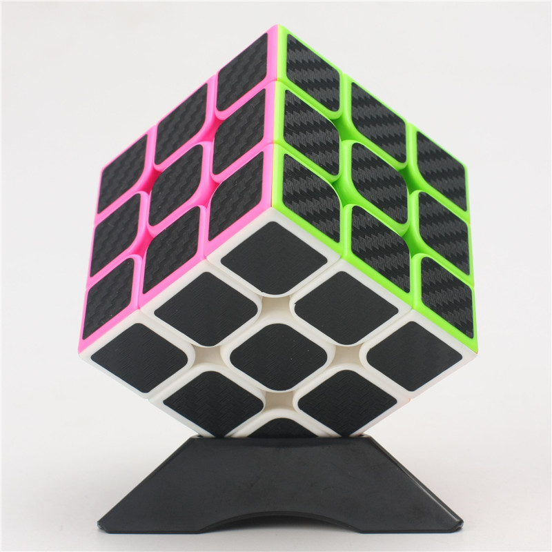 Classic-Magic-Cube-Toys-3x3x3-PVC-Sticker-Block-Puzzle-Speed-Cube-Fibre-Carbon-1225937-3
