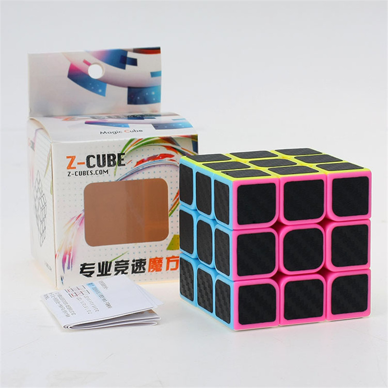 Classic-Magic-Cube-Toys-3x3x3-PVC-Sticker-Block-Puzzle-Speed-Cube-Fibre-Carbon-1225937-5