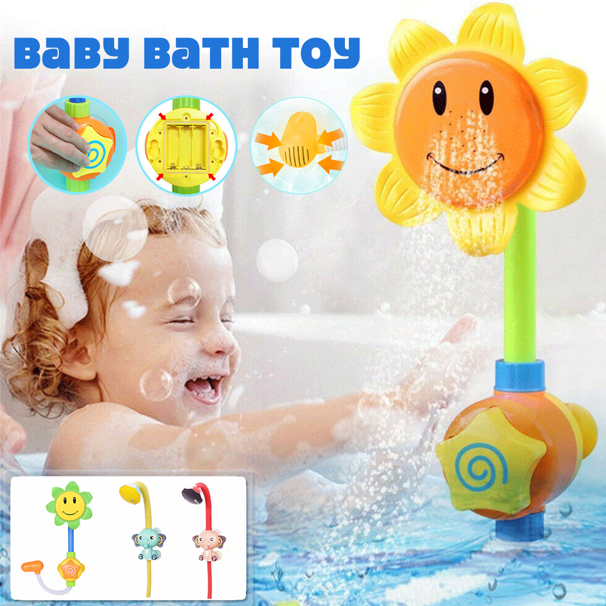Kids-Interactive-Baby-Bath-Toy-Sunflower-Elephant-Pattern-Showering-Novelties-Toys-1671992-1