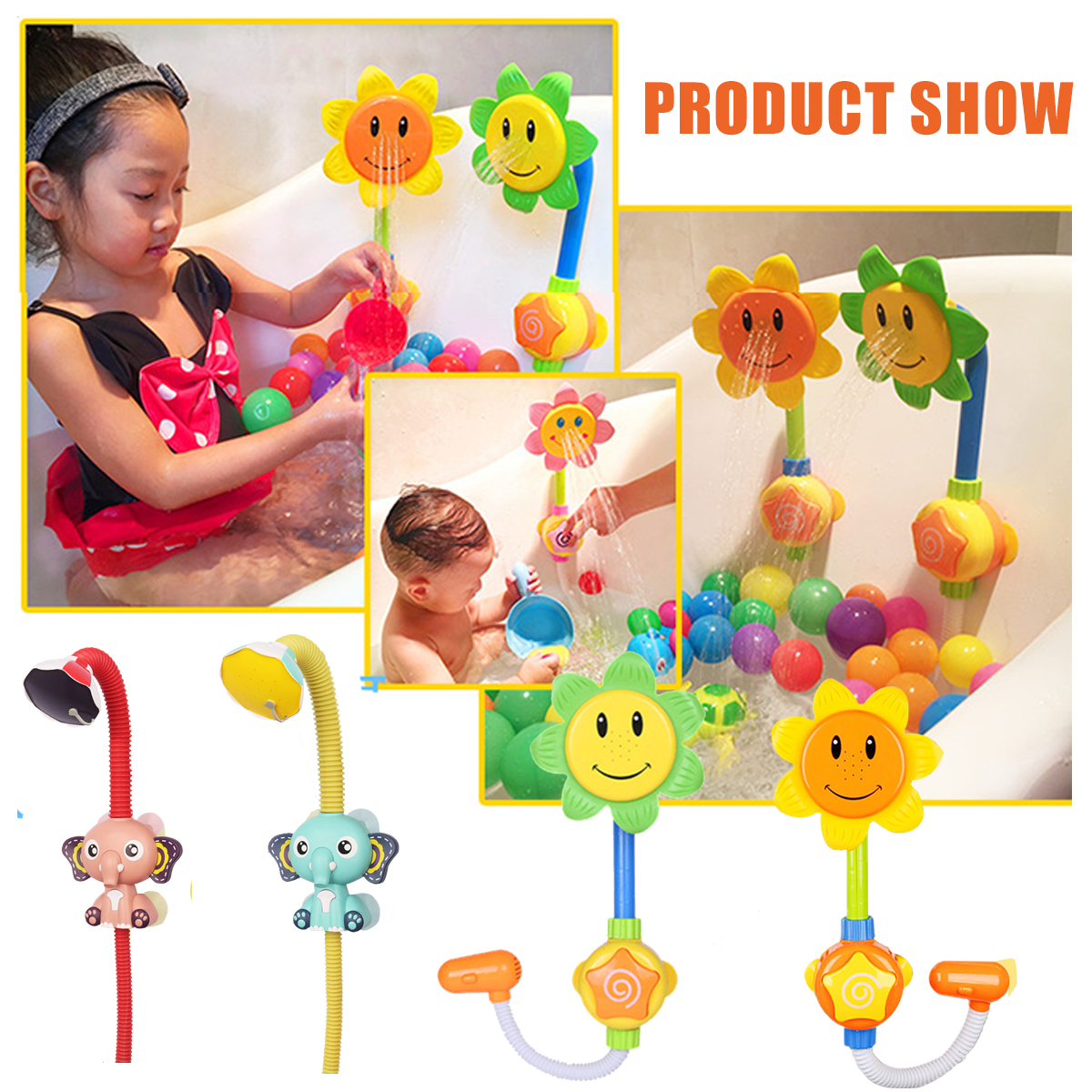 Kids-Interactive-Baby-Bath-Toy-Sunflower-Elephant-Pattern-Showering-Novelties-Toys-1671992-3