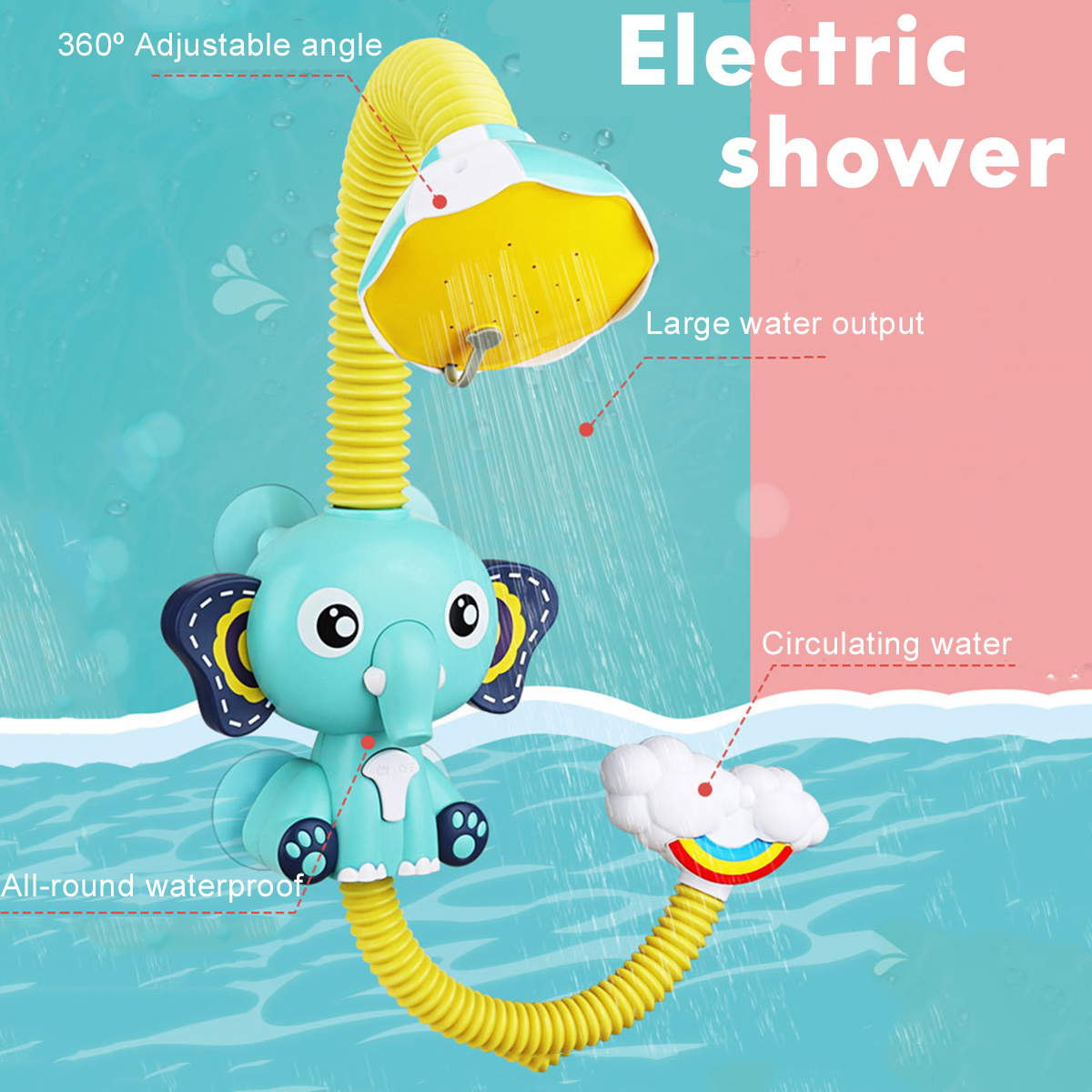 Kids-Interactive-Baby-Bath-Toy-Sunflower-Elephant-Pattern-Showering-Novelties-Toys-1671992-5