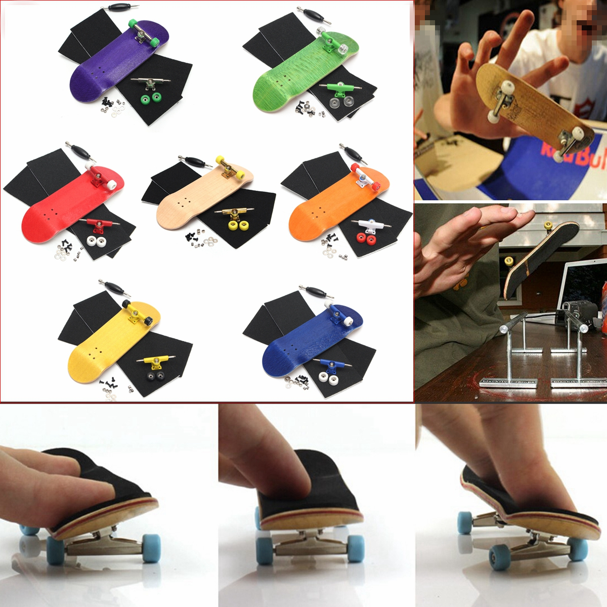 Wooden-Multicolor-Baseboard-Mini-Skateboard-Set-Indoor-Toys-1028032-1
