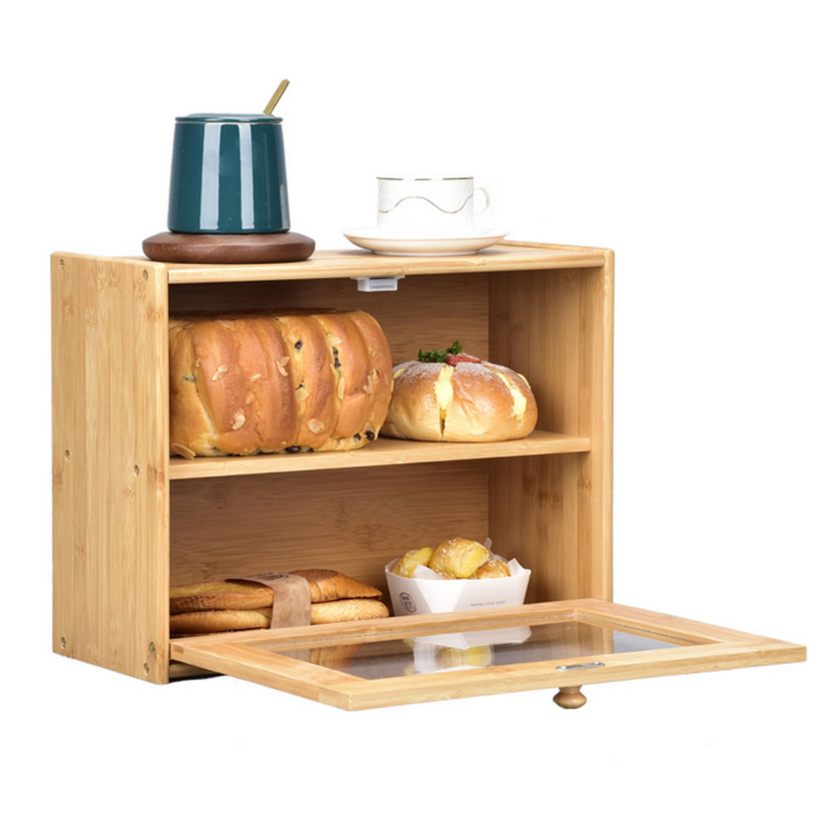 2-Tier-Kitchen-Wooden-Bamboo-Bread-Bin-Storage-Crock-Canister-Large-Bread-Food-Bins-Cabinet-1721769-3