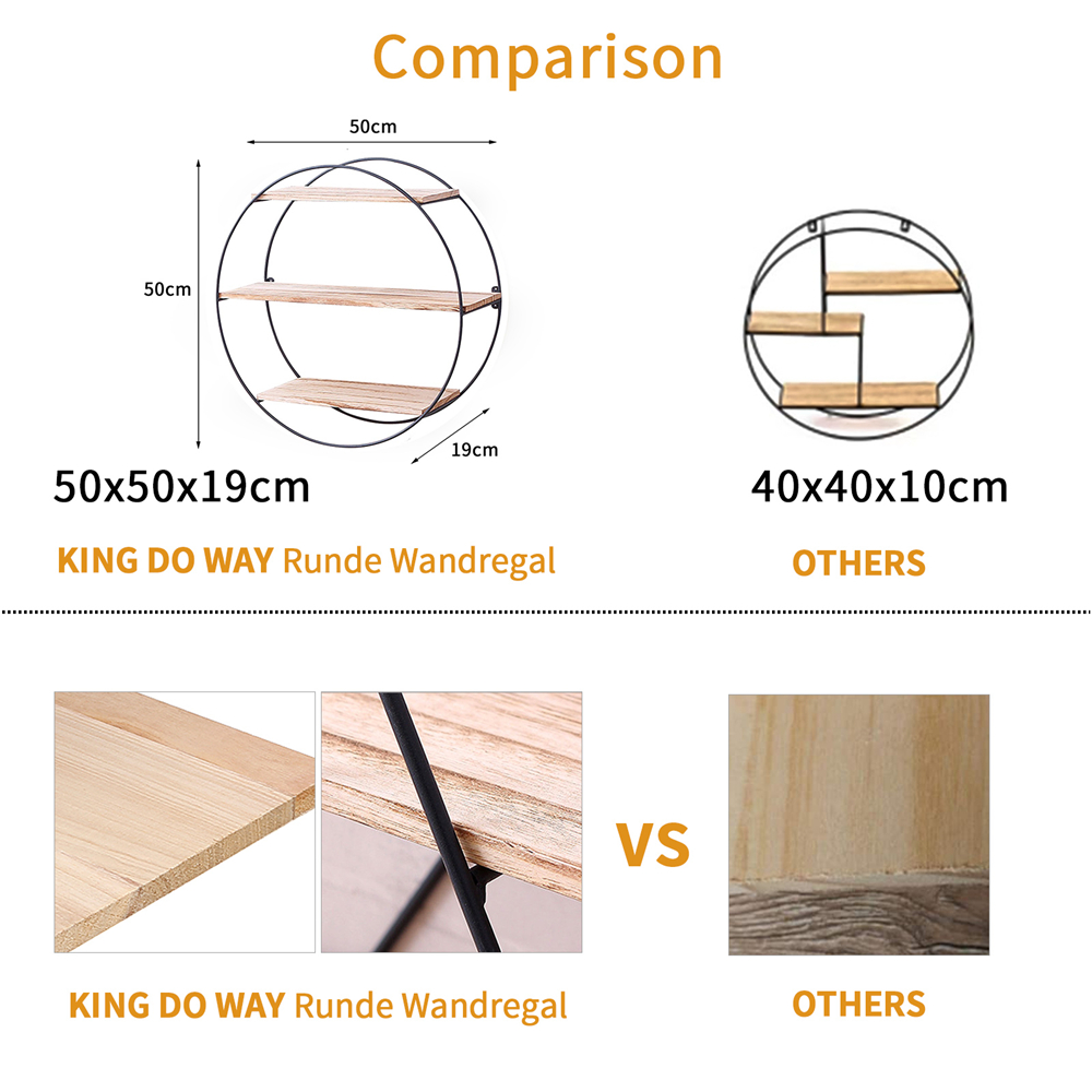 KING-DO-WAY-Round-Wall-Unit-Retro-Industrial-Style-Wood-Metal-Wall-Rack-Book-Shelf-Storage-Home-Deco-1407466-3