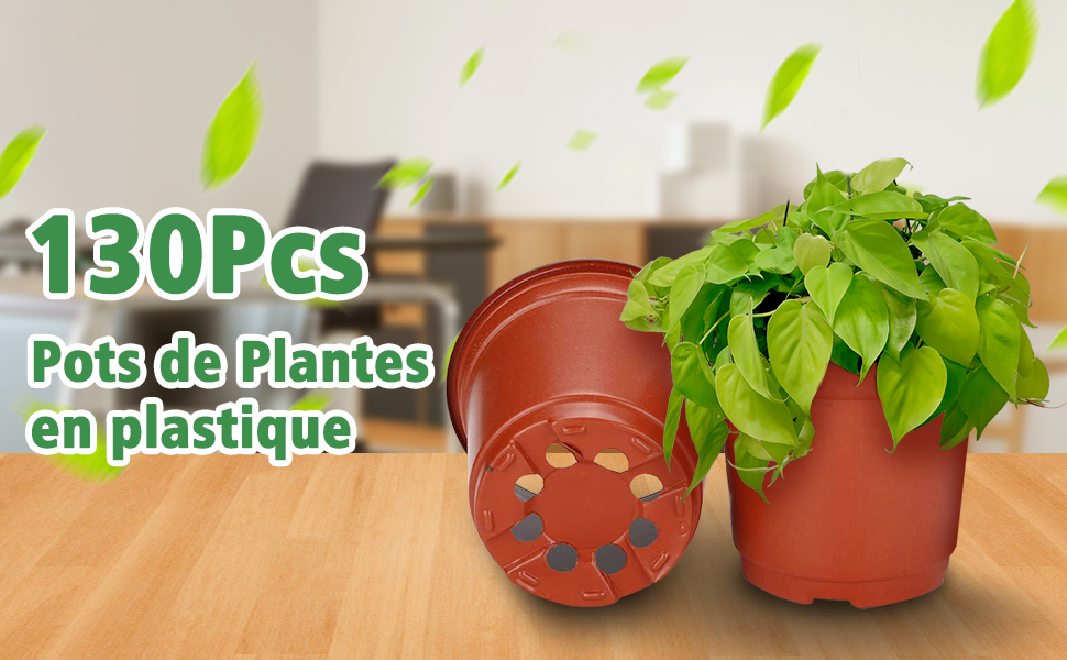 130PCS-Plastic-Plant-Flower-Pots-4-Succulent-Nursery-Drainage-Holes-Pot-1938115-1