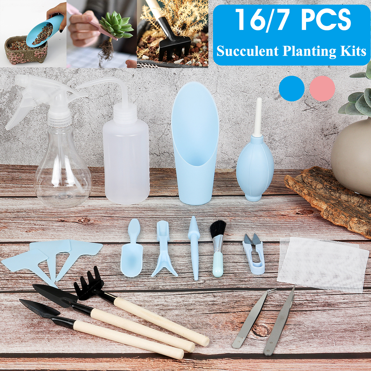 167Pcs-Gardening-Tool-Miniature-Set-Hand-Transplanting-Succulent-Planting-Kits-1756546-1