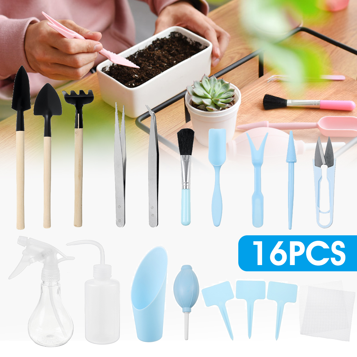 167Pcs-Gardening-Tool-Miniature-Set-Hand-Transplanting-Succulent-Planting-Kits-1756546-2