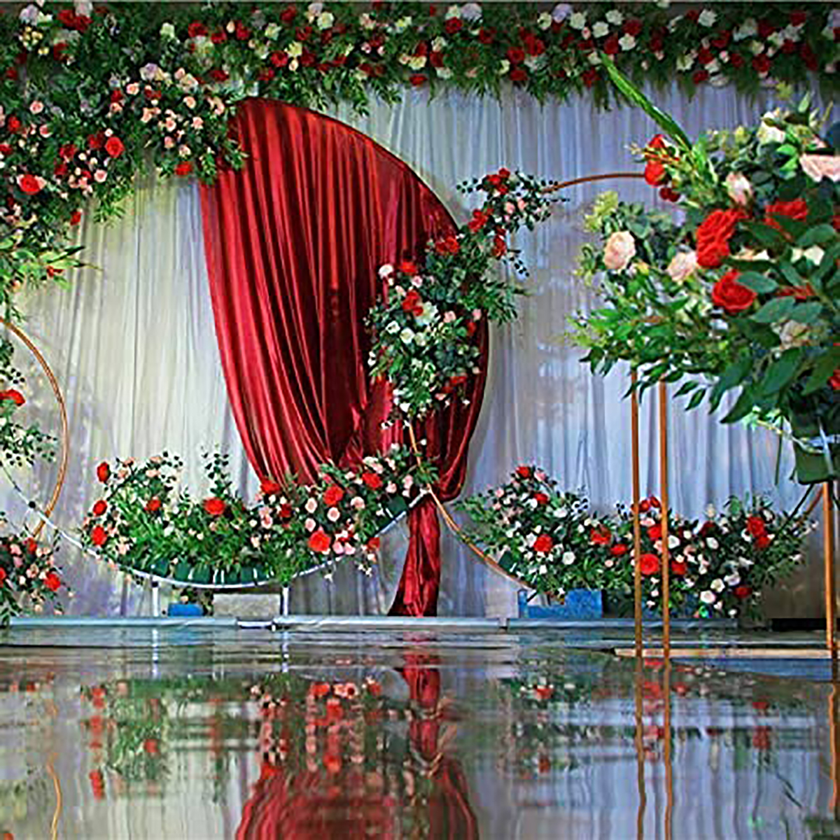 2M-Wedding-Stand-Flower-Rack-Arch-Round-Iron-Party-Door-Garden-Metal-Prop-Decor-1938090-7