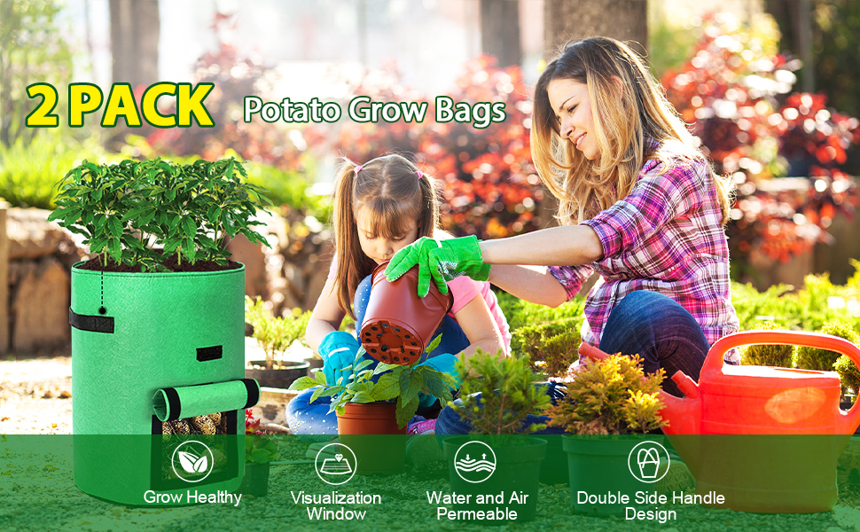 2pcs-Grow-Bags-Tvird-Planter-Pot-Fruit-Flower-Vegetable-Tomato-Potato-Reusable-Bag-1670052-1