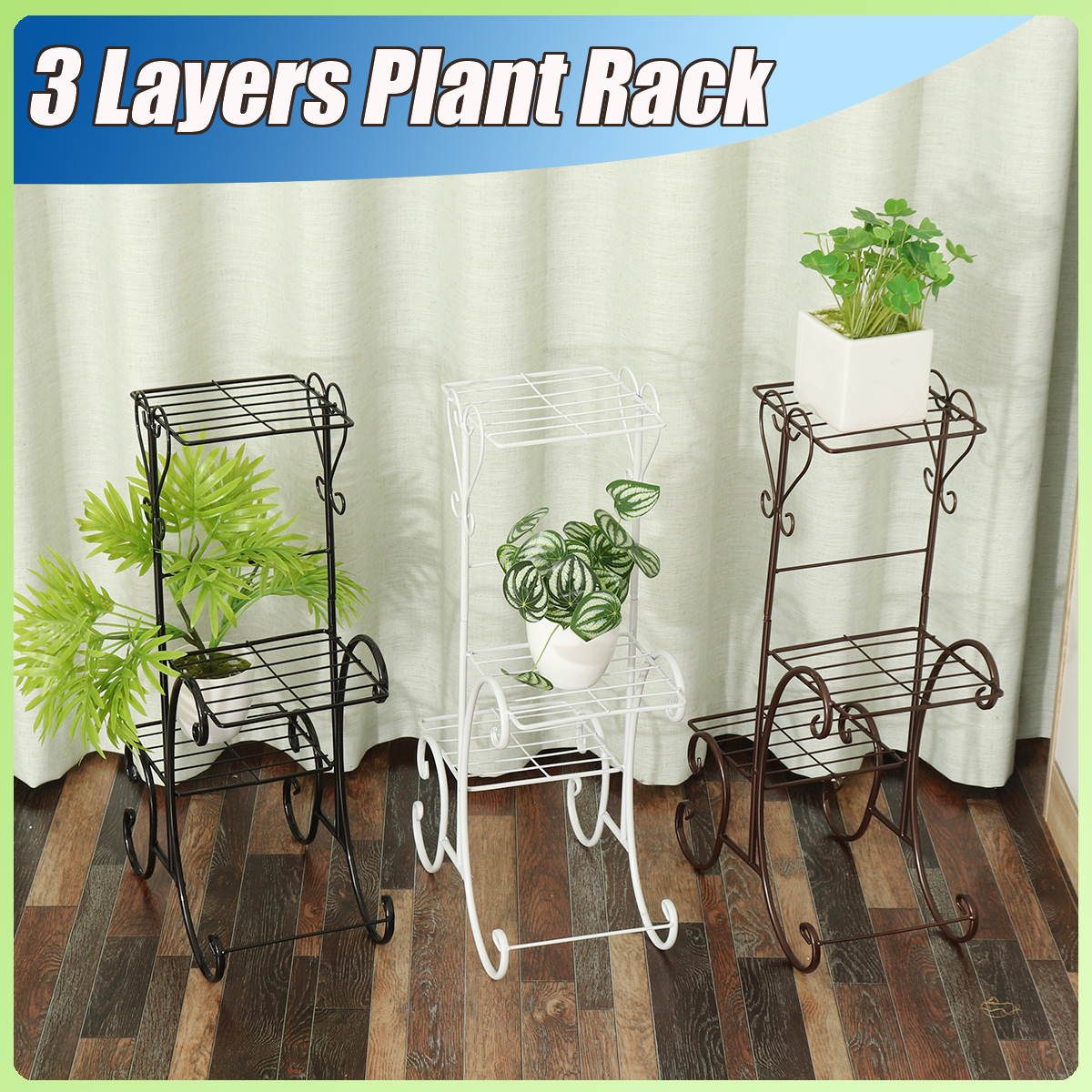 3-Layers-Metal-Flower-Shelf-Home-Floor-standing-Indoor-Space-Living-Room-Green-Bar-Flower-Pot-Rack-1806593-1