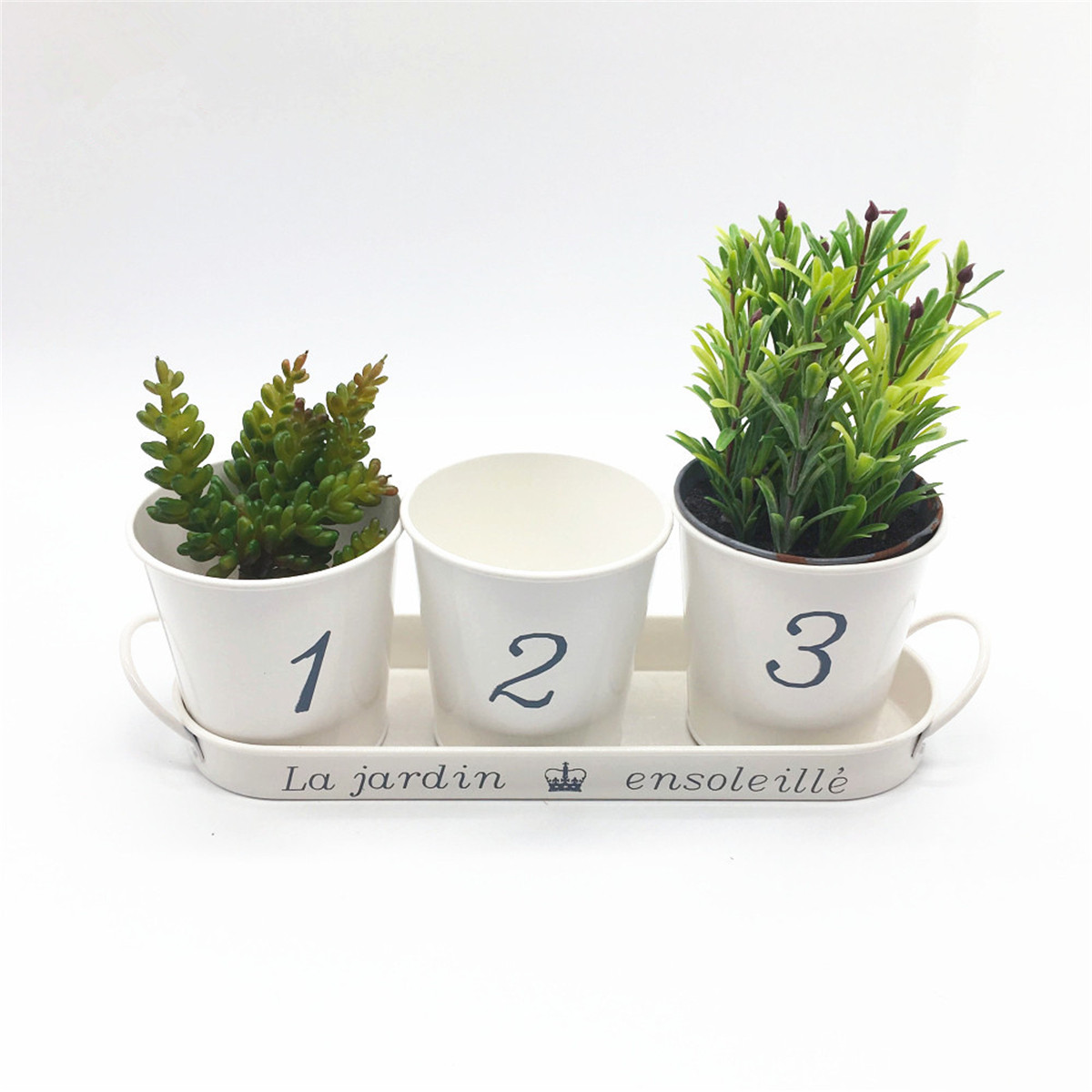 3pcsSet-Iron-Bucket-Flower-Pot-Tray-Small-Pots-Herbs-Planter-Garden-Window-Pots-1730863-1