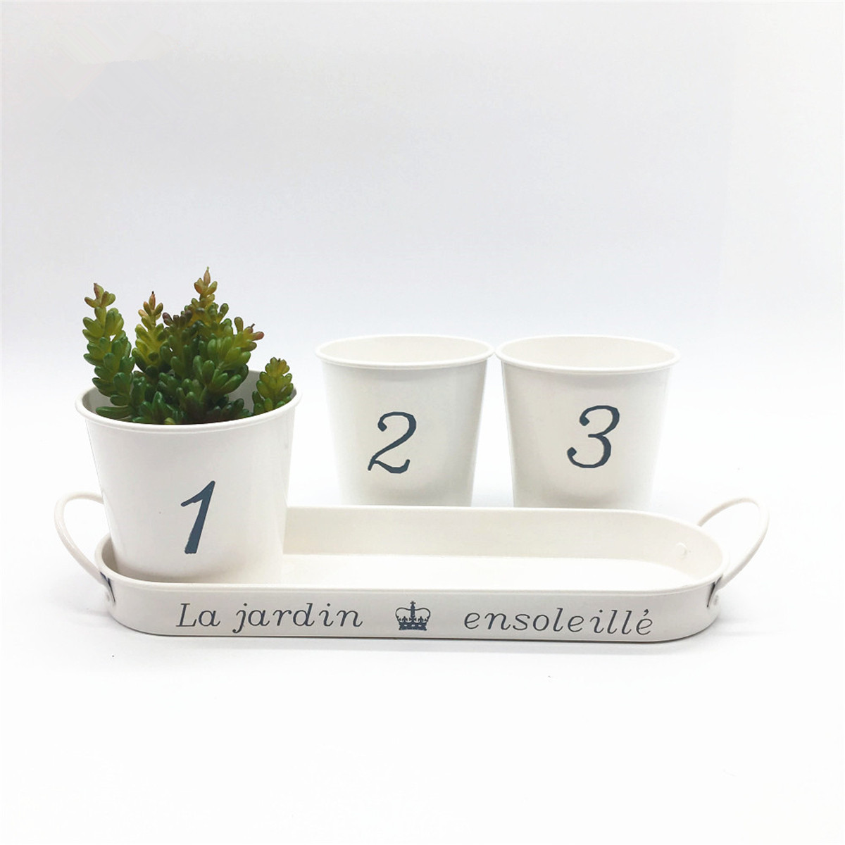 3pcsSet-Iron-Bucket-Flower-Pot-Tray-Small-Pots-Herbs-Planter-Garden-Window-Pots-1730863-2