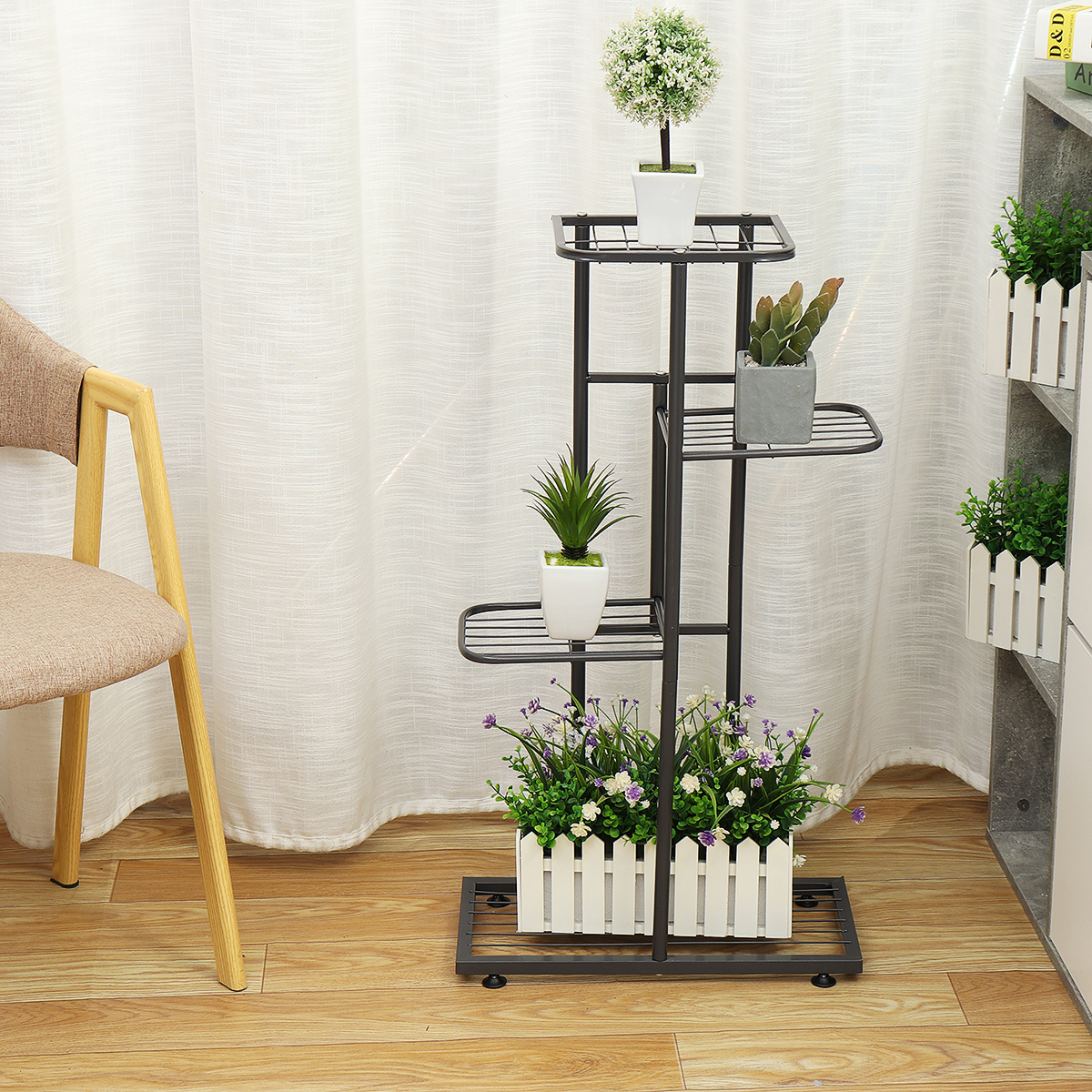 4-Layers-Retro-Iron-Flower-Stand-Pot-Plant-Display-Shelves-Garden-Home-Decoration-1720861-3