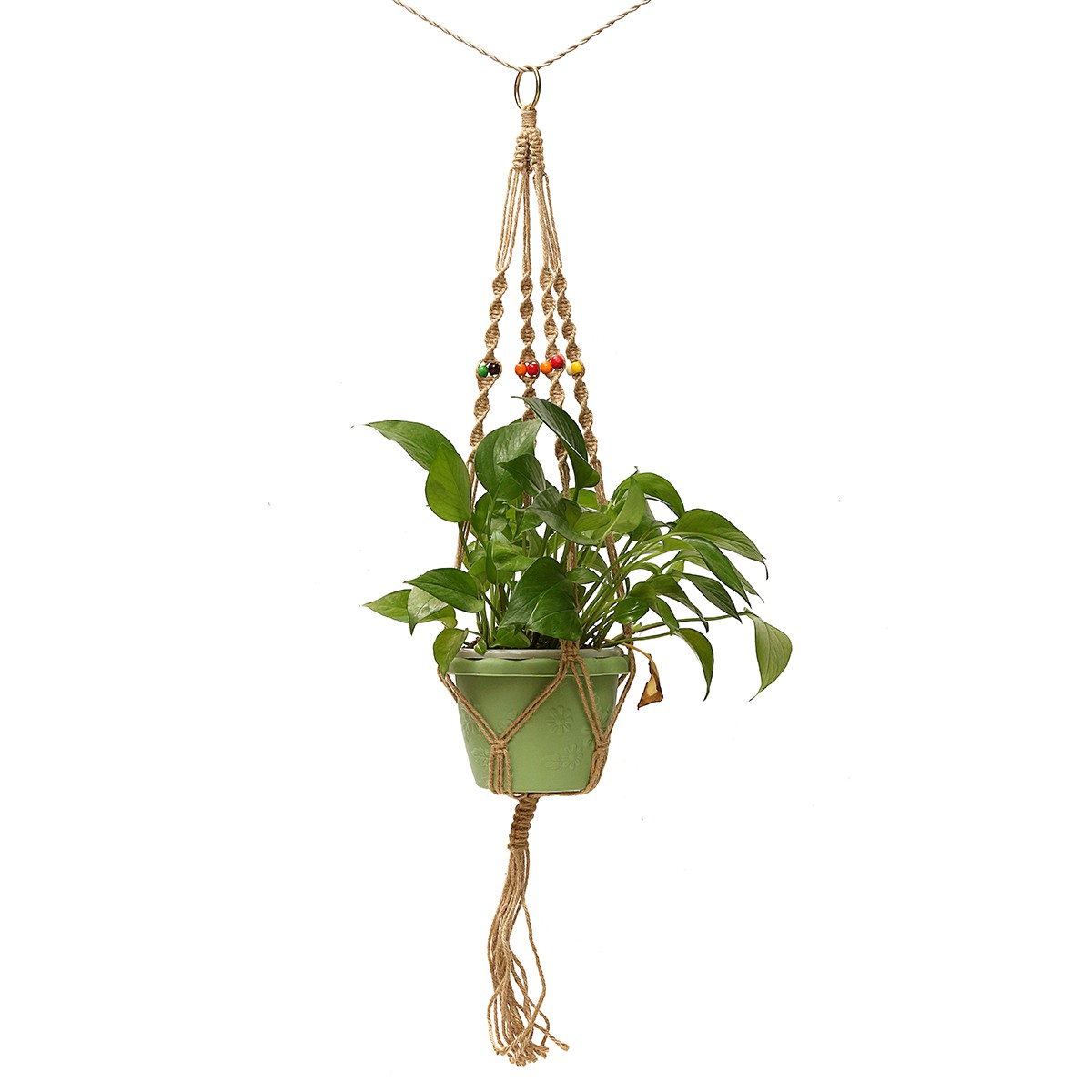 42-Inch-Colour-Bead-Flower-Pot-Plant-Hanger-Macrame-Jute-Rope-Garden-Decorative-Cord-with-Hook-1085949-2