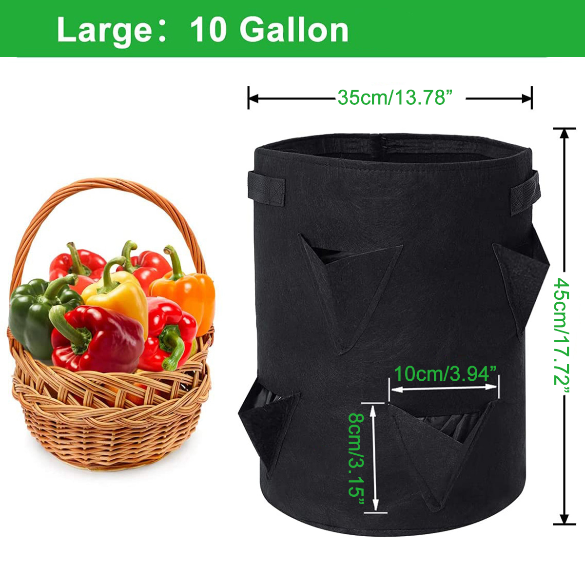 46pcs-Strawberry-Grow-Bags-Growing-Pot-8-Side-Grow-Pockets-Large-10-Gallon-1938101-9
