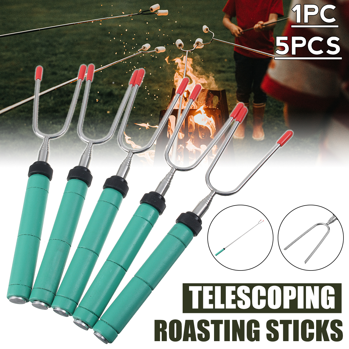5-20PCS-34-Inch-Telescoping-BBQ-Fork-BBQ-Roasting-Sticks-Skewer-Fork-BBQ-Tool-1948860-8