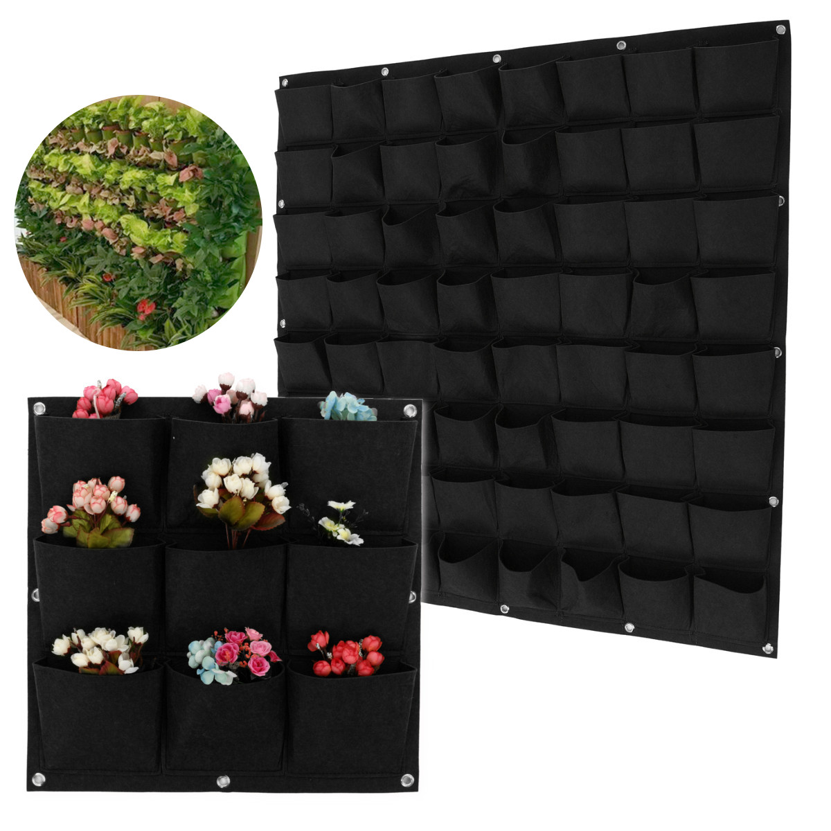 9-64-Pockets-Plant-Pot-Flower-Pot-Felt-Vertical-Garden-Hanging-Black-Wall-Planters-Pouch-1516499-9