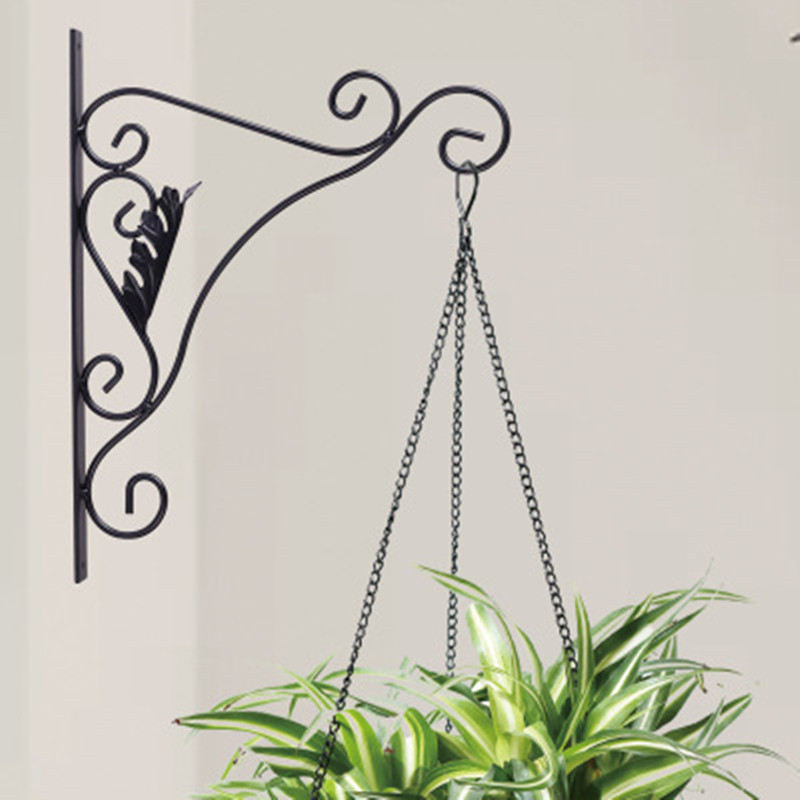 Cast-Iron-Garden-Hanging-Basket-Hook-Bracket-Planter-Home-Wall-Ornate-Decoration-1760416-2