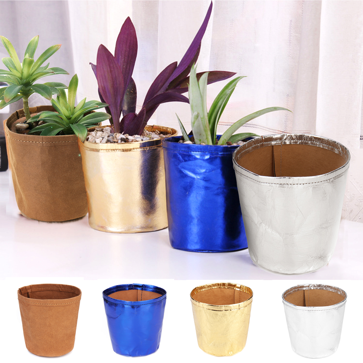 Garden-Decoration-9x12cm-Paper-Bag-Plant-Flower-Pots-Washable-Reuse-Kraft-Multifunction-Home-Storage-1285941-1