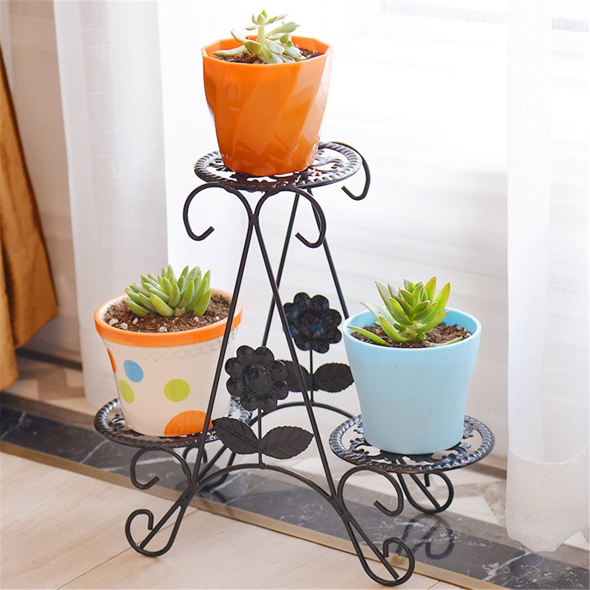 Indoor-Outdoor-Metal-Plant-Stand-Rack-Floor-Standing-Home-Garden-Decoration-1694284-3