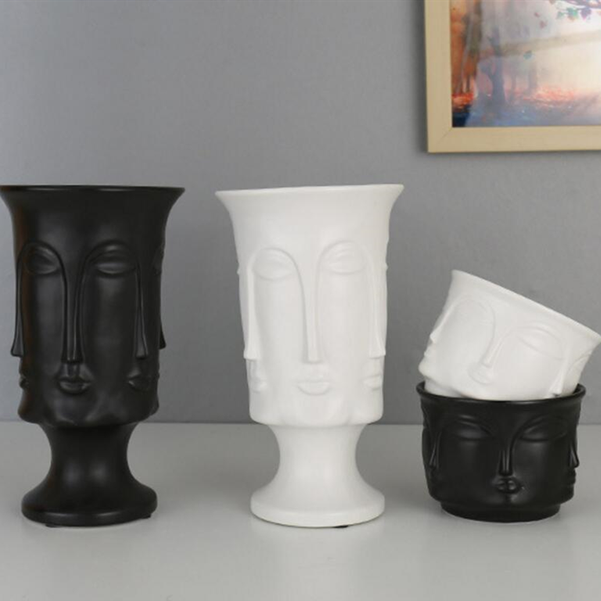 Minimalist-Artificial-Flower-Ceramic-Human-Face-Creative-Vase-Display-Room-Decorations-1473220-7