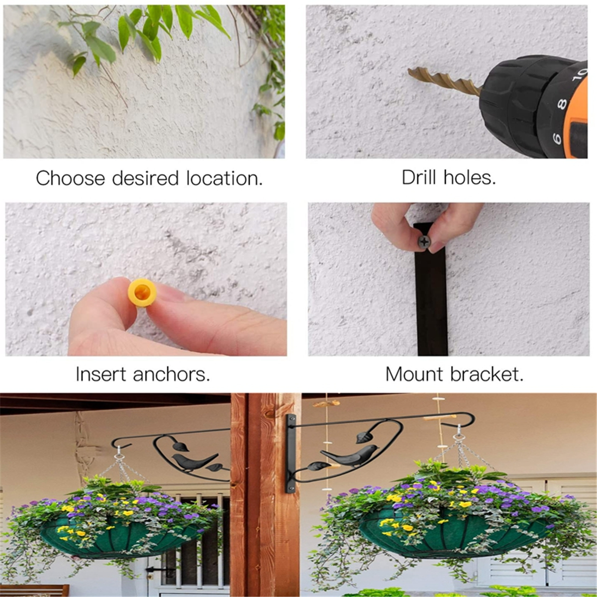 Plant-Hanger-Wall-Bracket-Iron-Basket-Rack-Hook-Garden-Flower-Pot-Holder-Black-1782412-6