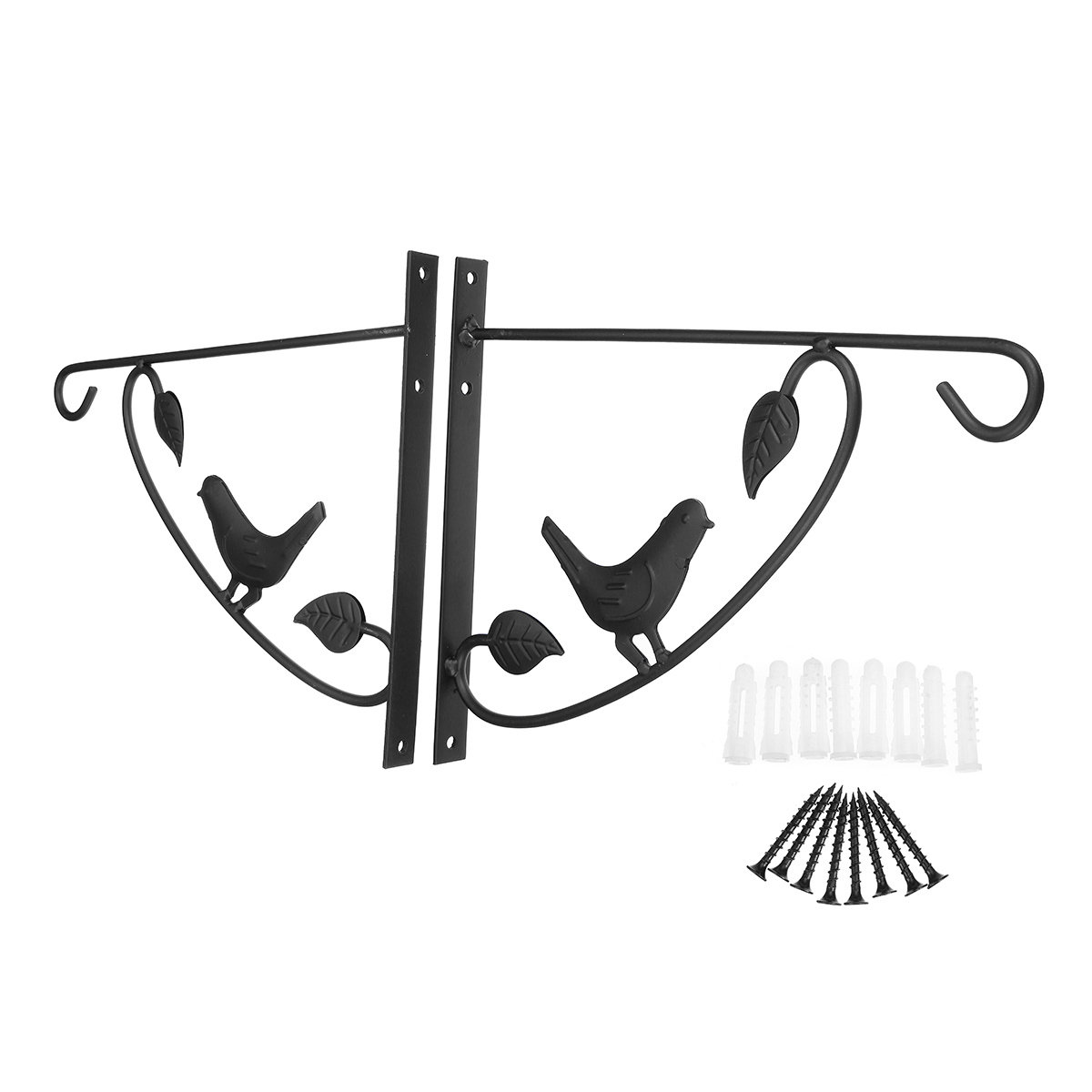 Plant-Hanger-Wall-Bracket-Iron-Basket-Rack-Hook-Garden-Flower-Pot-Holder-Black-1782412-10