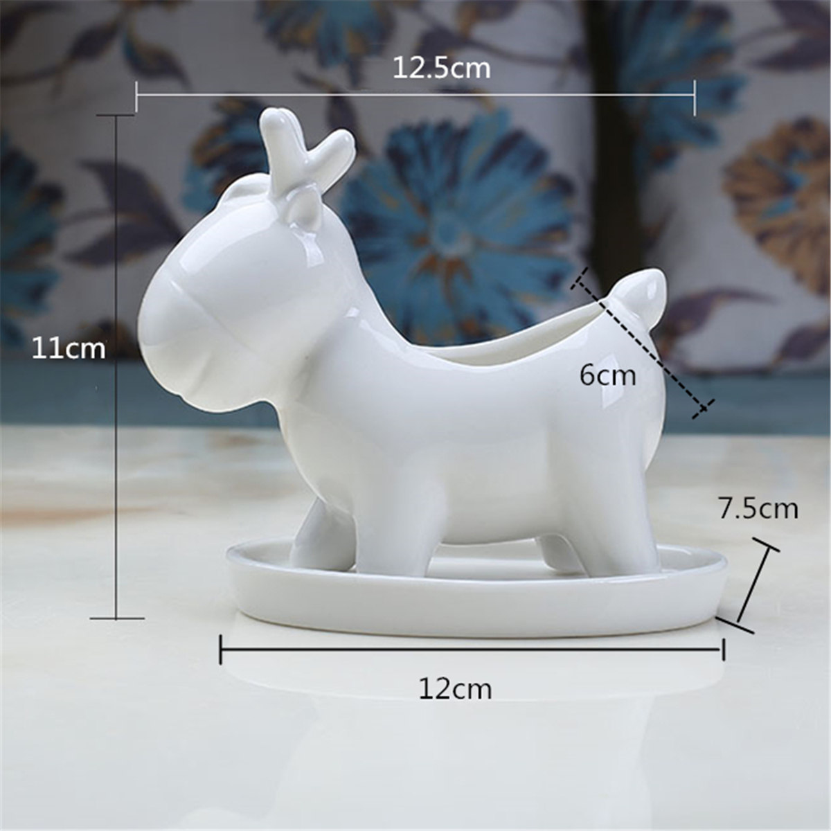 Rabbit-Ceramic-Flower-Pot-Planter-Outdoor-Indoor-Decoration-with-Round-Tray-1454876-9