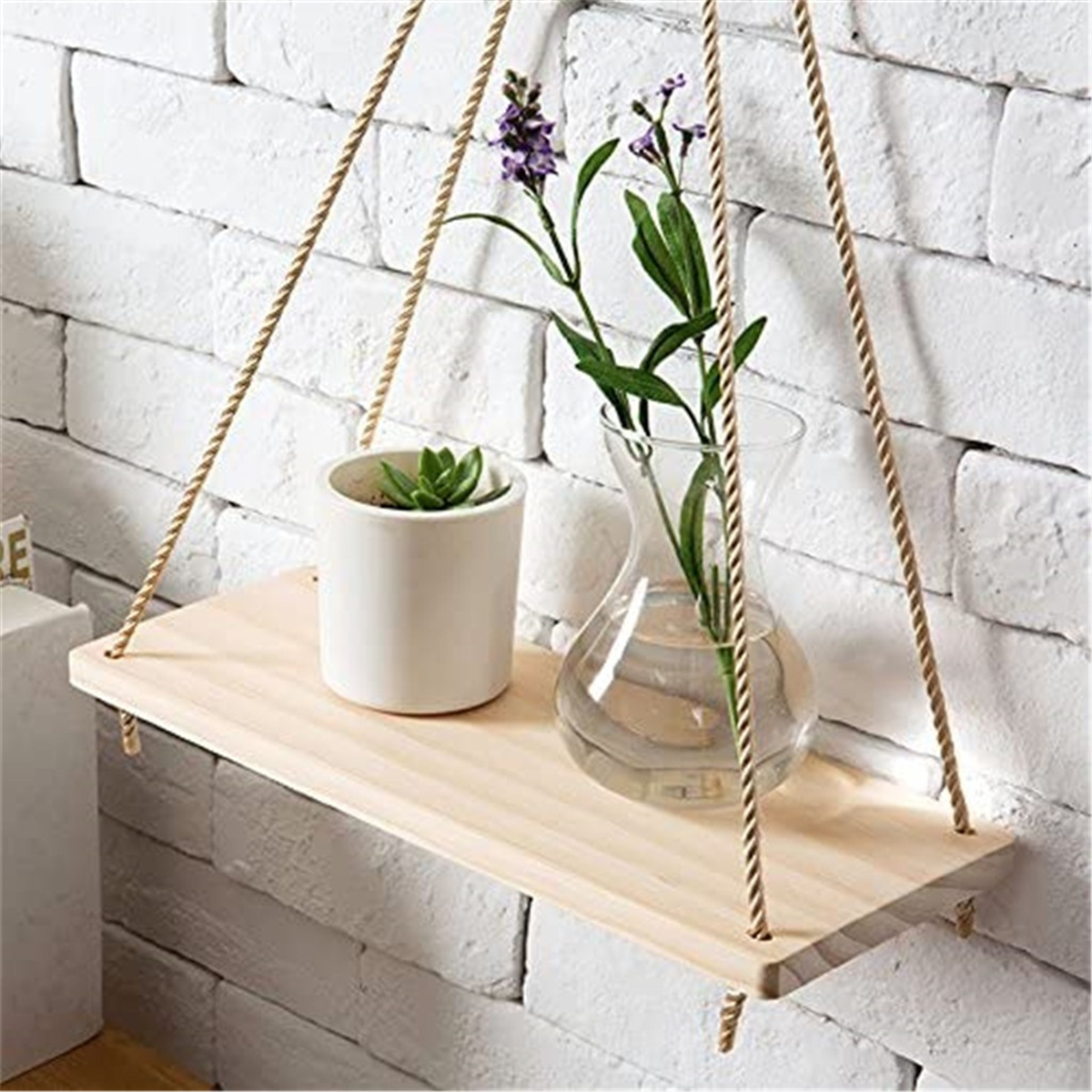 Wooden-Hanging-Shelf-Swing-Floating-Shelves-Rope-Wall-Display-Rack-Decorate-1828914-3