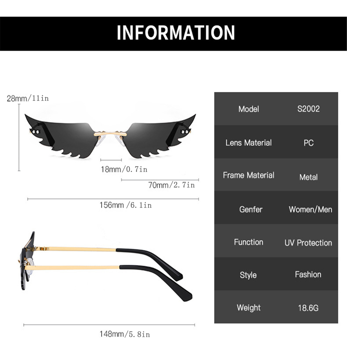 Women-Rimless-Sunglasses-Sun-Glasses-Eyewear-Frameless-w-Storage-Case-1718172-6
