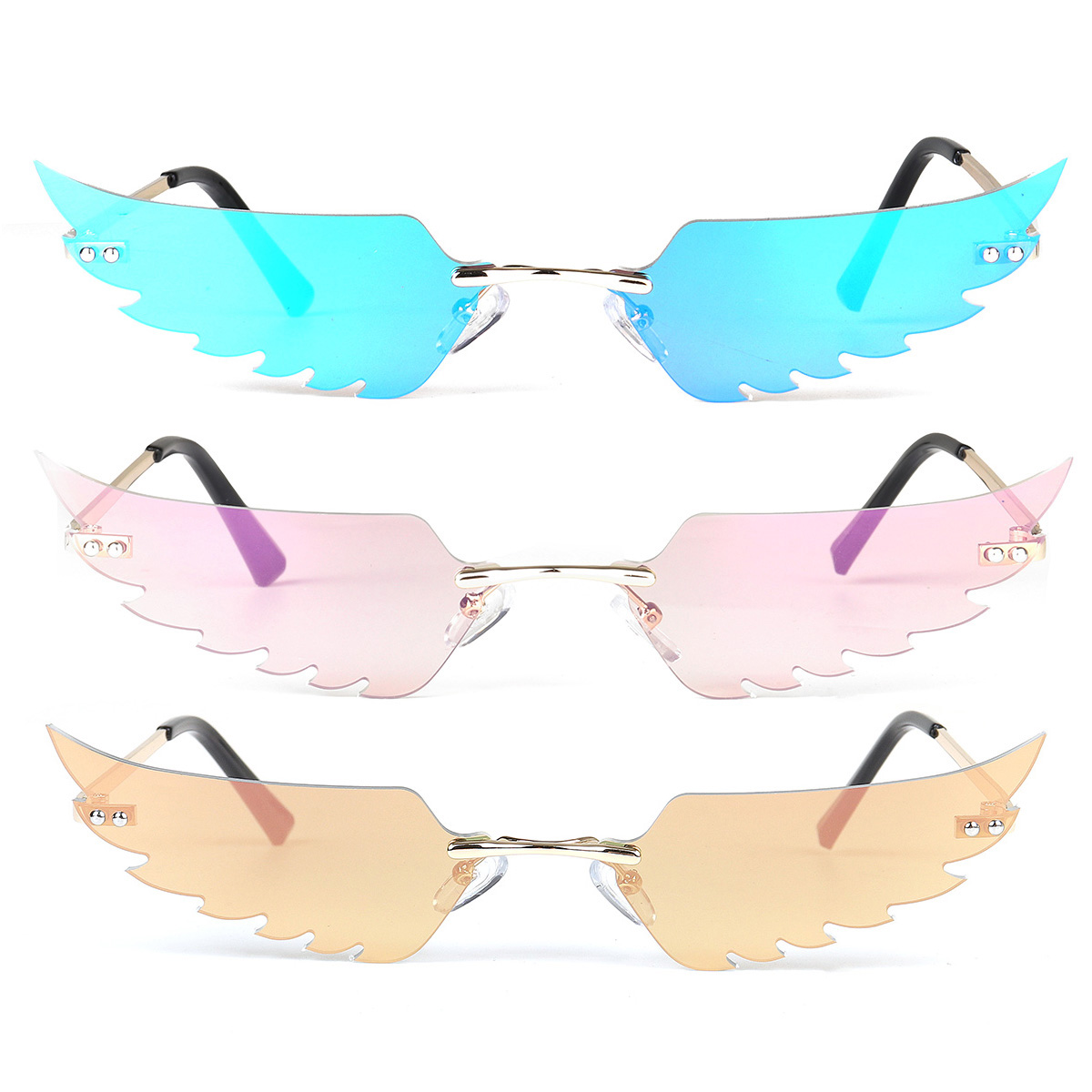 Women-Rimless-Sunglasses-Sun-Glasses-Eyewear-Frameless-w-Storage-Case-1718172-7