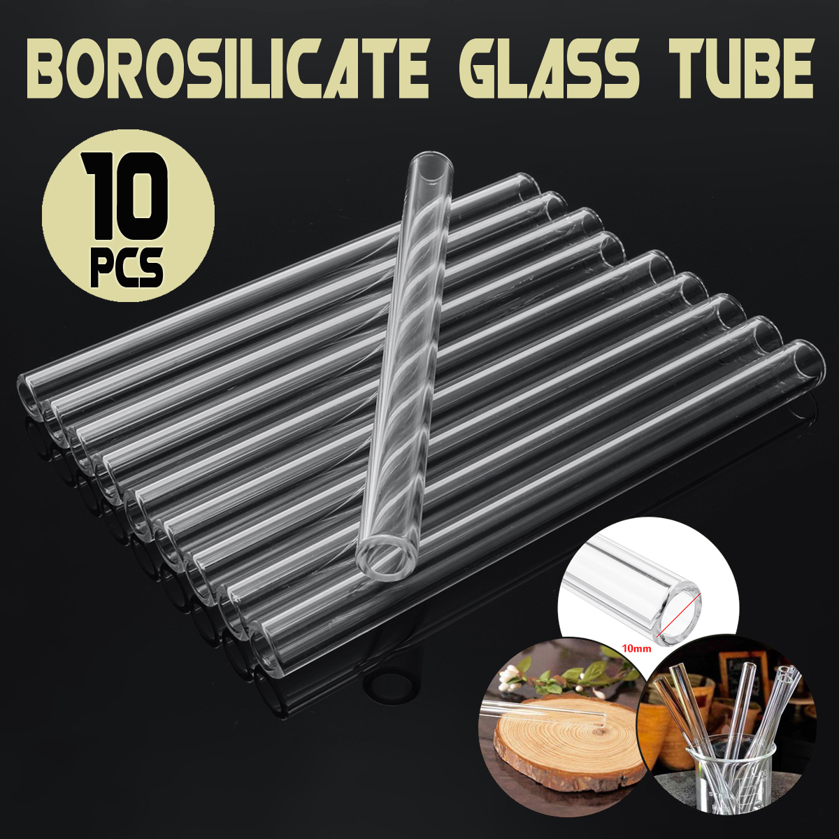 10Pcs-150x10x15mm-Length-150mm-OD-10mm-15mm-Thick-Wall-Borosilicate-Glass-Blowing-Tube-Lab-Factory-S-1618136-3