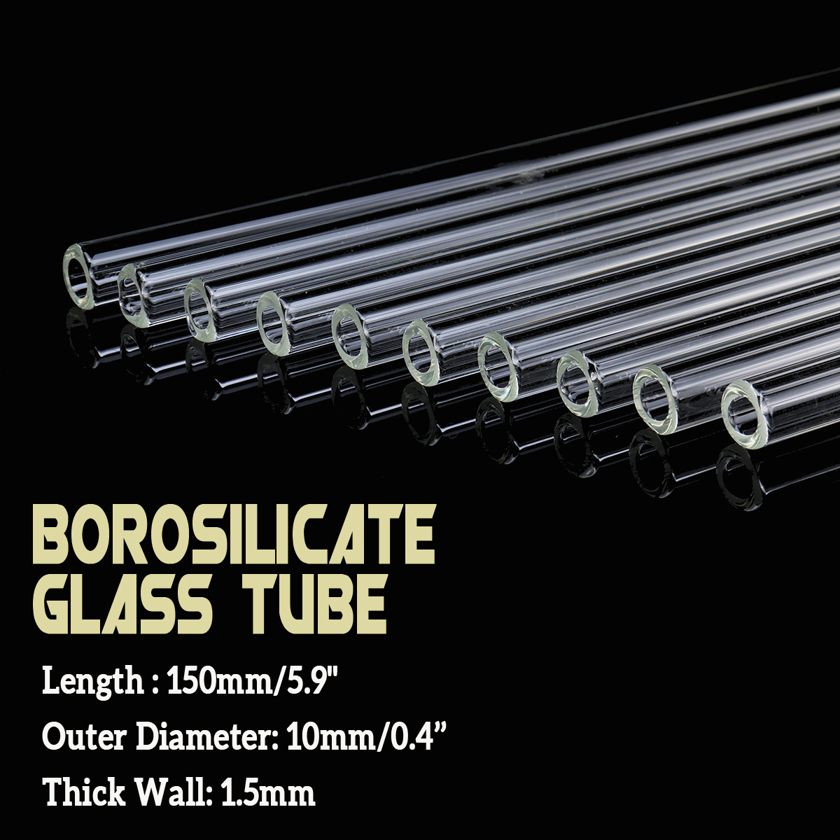 10Pcs-150x10x15mm-Length-150mm-OD-10mm-15mm-Thick-Wall-Borosilicate-Glass-Blowing-Tube-Lab-Factory-S-1618136-4