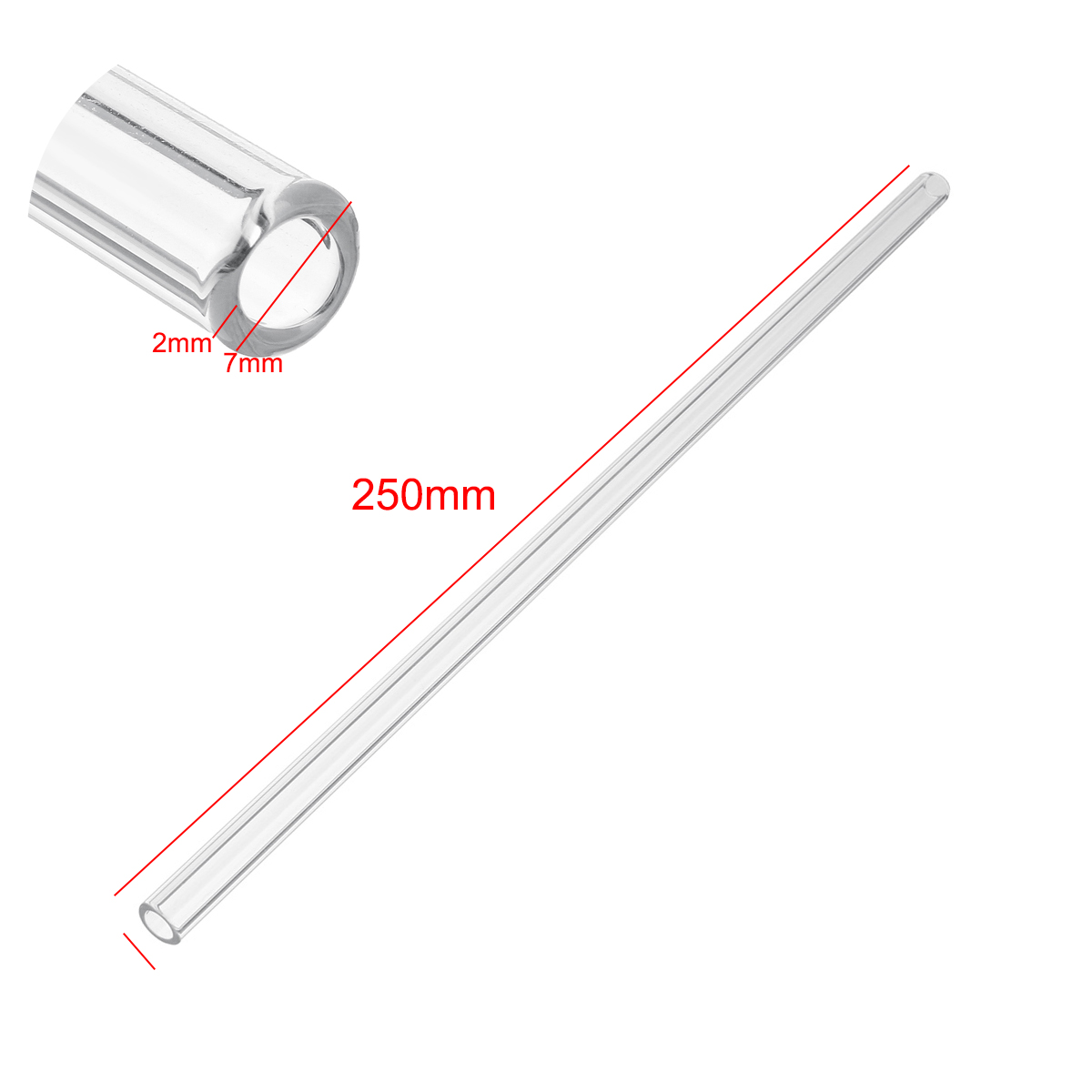 10Pcs-250mm-OD-7mm-2mm-Thick-Wall-Borosilicate-Glass-Blowing-Lab-Tube-1603810-4