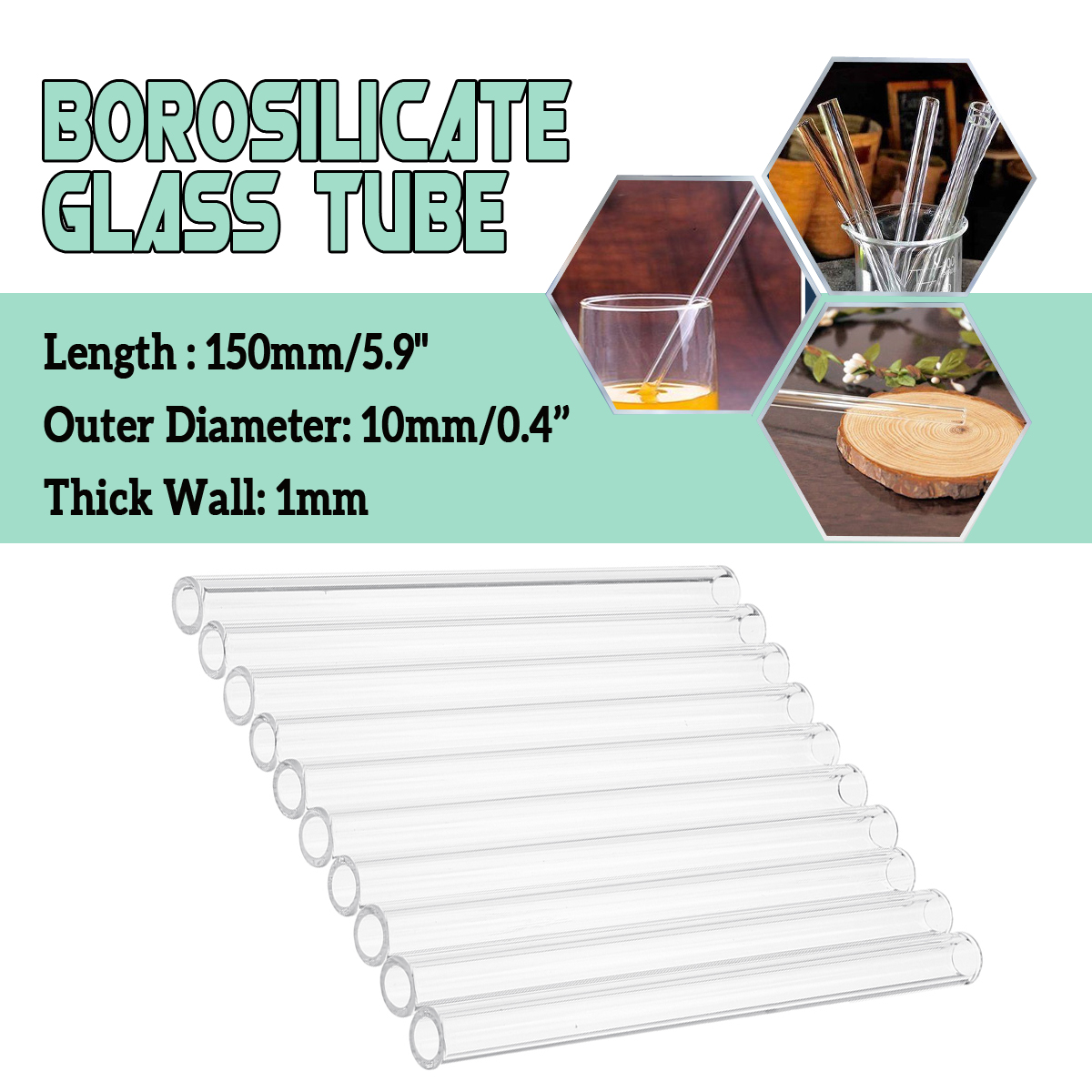 10Pcs-Length-150mm-OD-10mm-1mm-Thick-Wall-Borosilicate-Glass-Blowing-Tube-Lab-Tubes-1623752-2