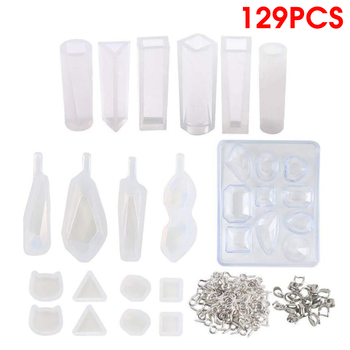 129PcsSet-Silicone-Casting-Molds-Tools-Jewelry-Pendant-Resin-Mould-DIY-1613609-1