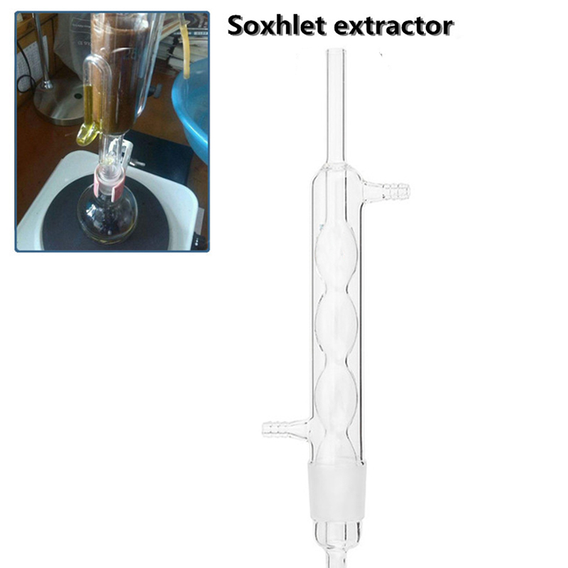 250ml-Borosilicate-Glass-Soxhlet-Extractor-Condenser-With-Flat-Bottom-Flask-Lab-Glassware-1372329-1