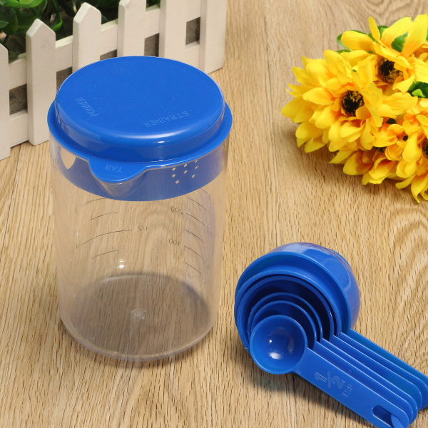 500ML-Plastic-Craft-Tea-Spoon-Measuring-Cup-with-Spoons-Set-for-Lab-1087538-1