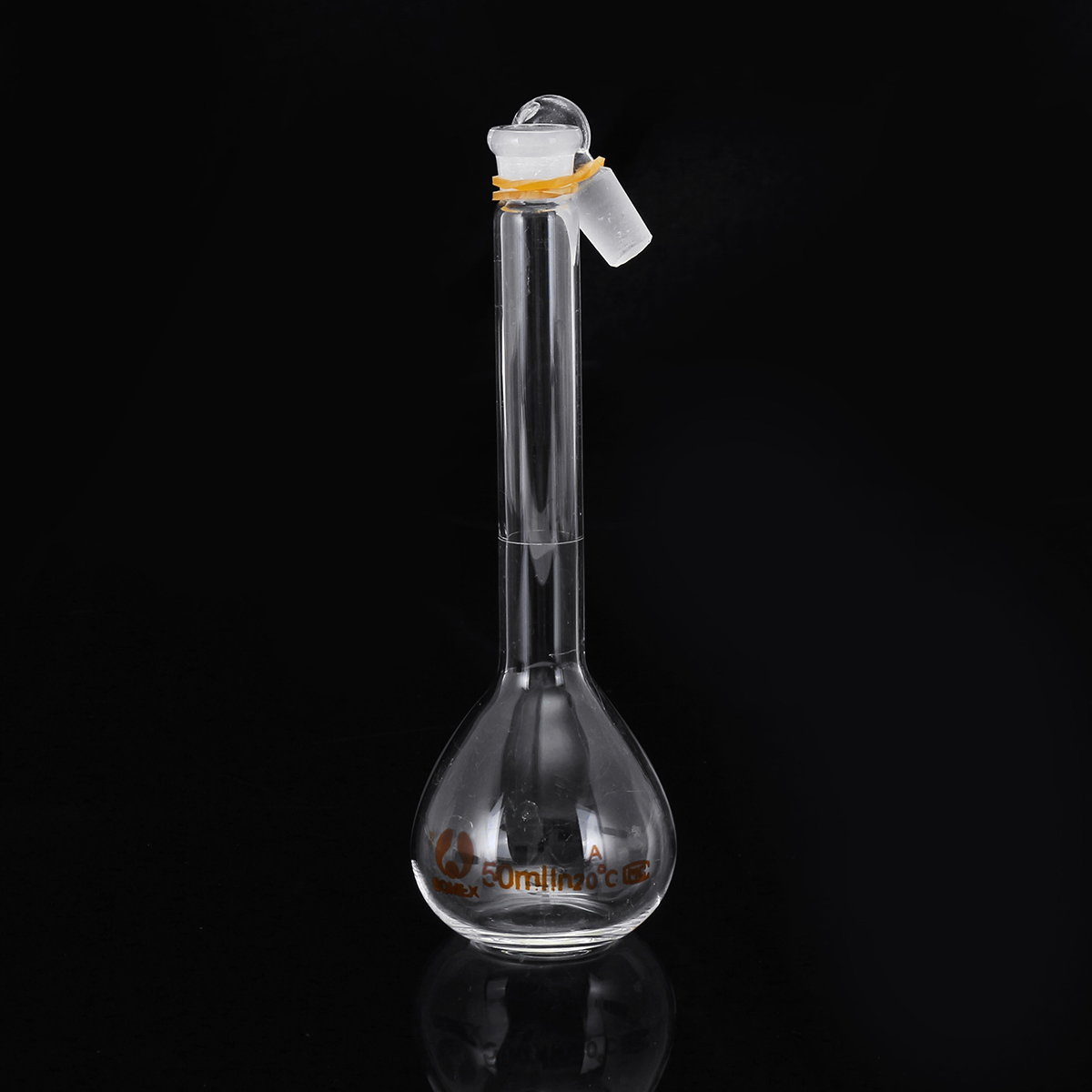 50mL-Clear-Glass-Volumetric-Flask-w-Glass-Stopper-Lab-Chemistry-Glassware-1356426-2